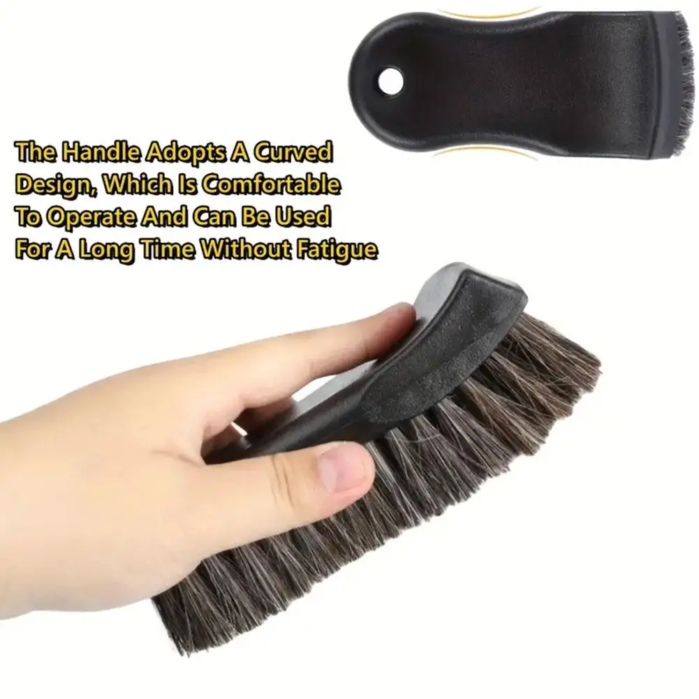 Soft Orsehair Brush Car Leather Cleaning Brush Horsehair Car Beauty Interior Cleaning Brush Cushion Cleaning