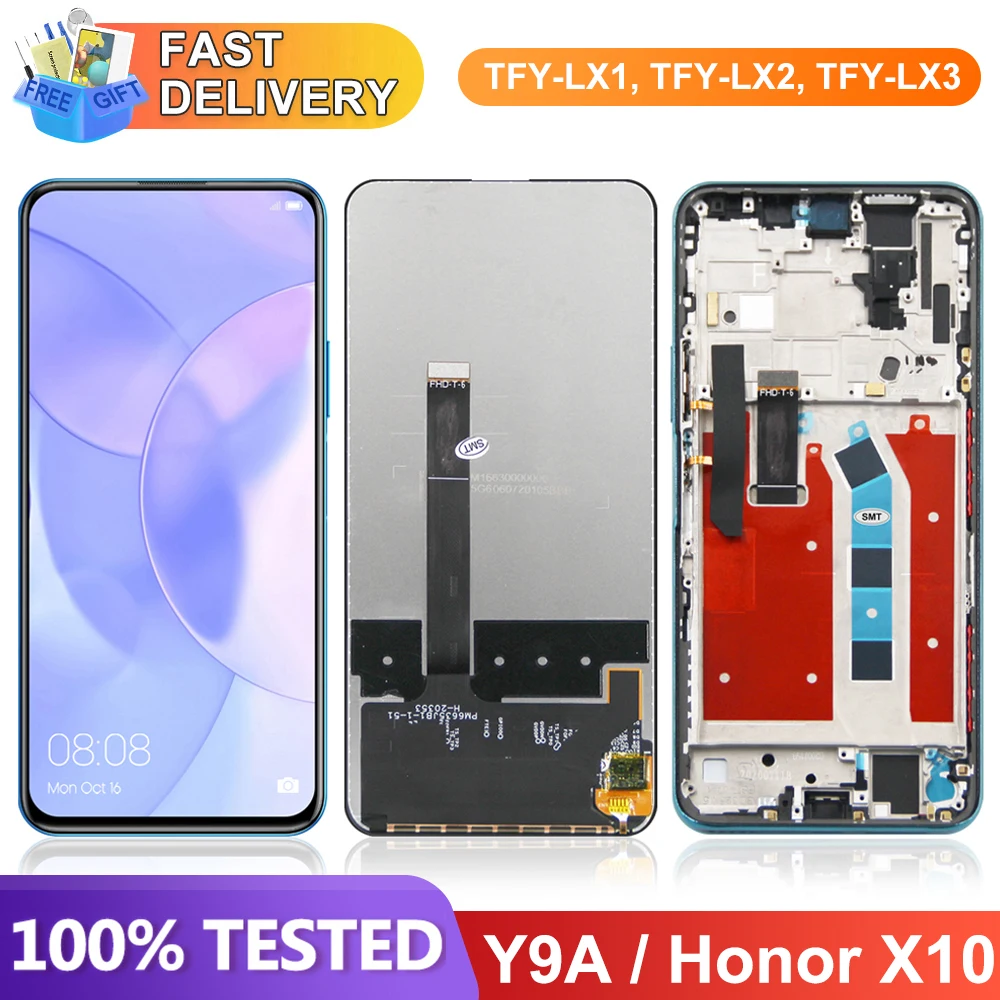 6.63\'\' Screen for Huawei Y9A FRL-22 Lcd Display Screen Touch Screen Digitizer Assembly with frame Replacement for Honor X10 5G