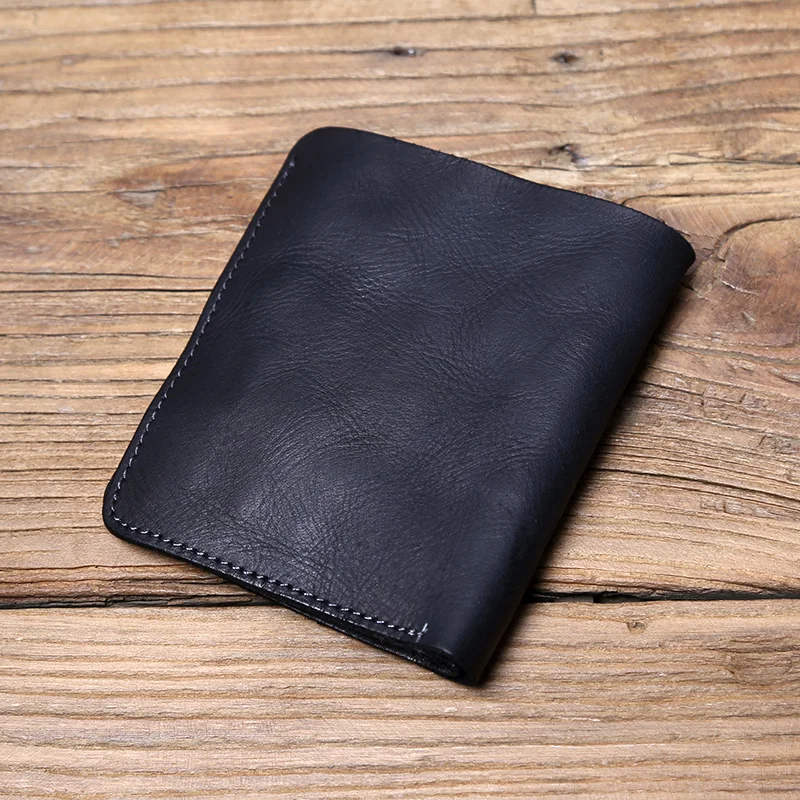 NZPJ männer Leder Brieftasche Retro Top Schicht Rindsleder Brieftasche Vertikale Dokument Clip Kurze Jugend frauen Ultra-dünne geldbörse Tasche – Detail 17