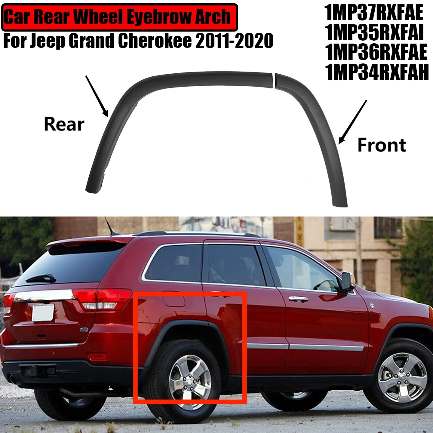 

Для Jeep Grand Cherokee 2011-2020, автомобильное заднее колесо, арка для бровей, Накладка для бровей, молдинг, брызговик, Запасная часть