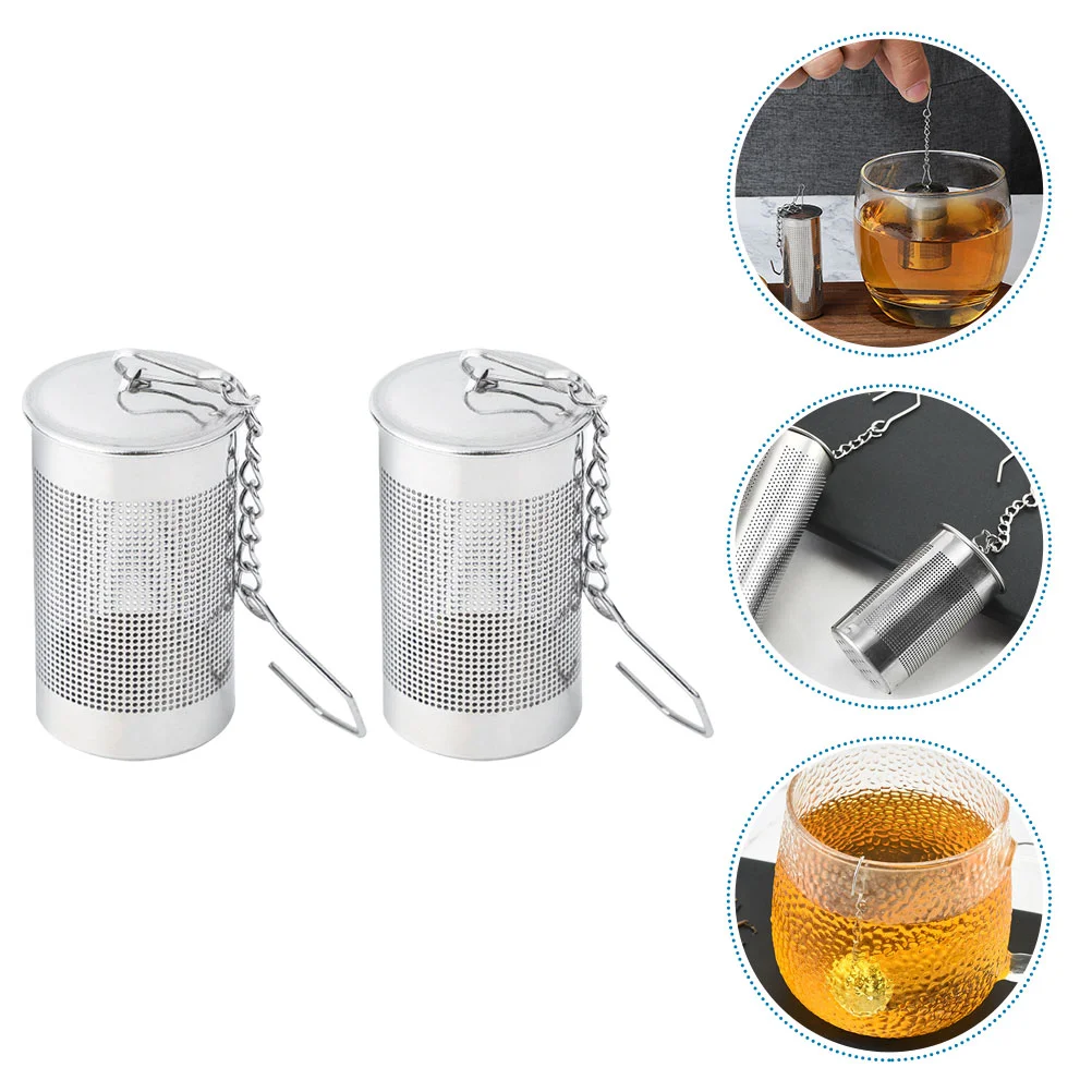 2 Pcs Loose Tea 304 Stainless Steel Filter (small Size) 2pcs Strainers Seasoning Ball Silver Compact Infuser