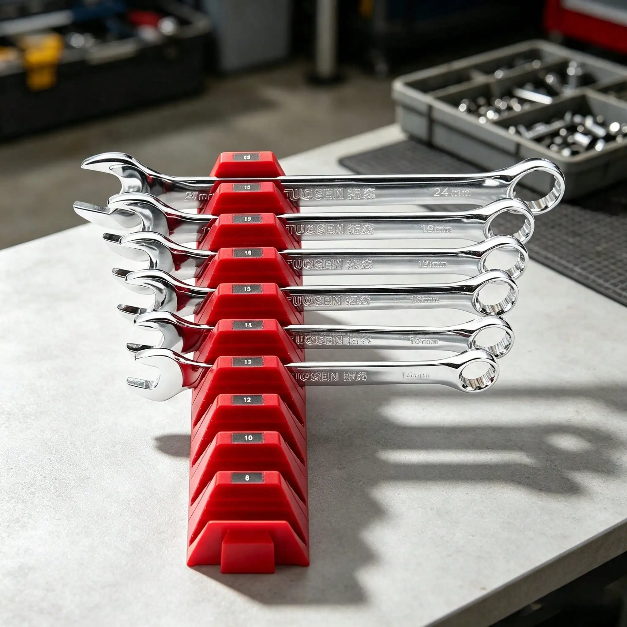 YITAPE 12Pcs Magnetic Wrench Storage Rack, Vertical Modular Tool Drawer Organizer for DIY & Professional Technicians
