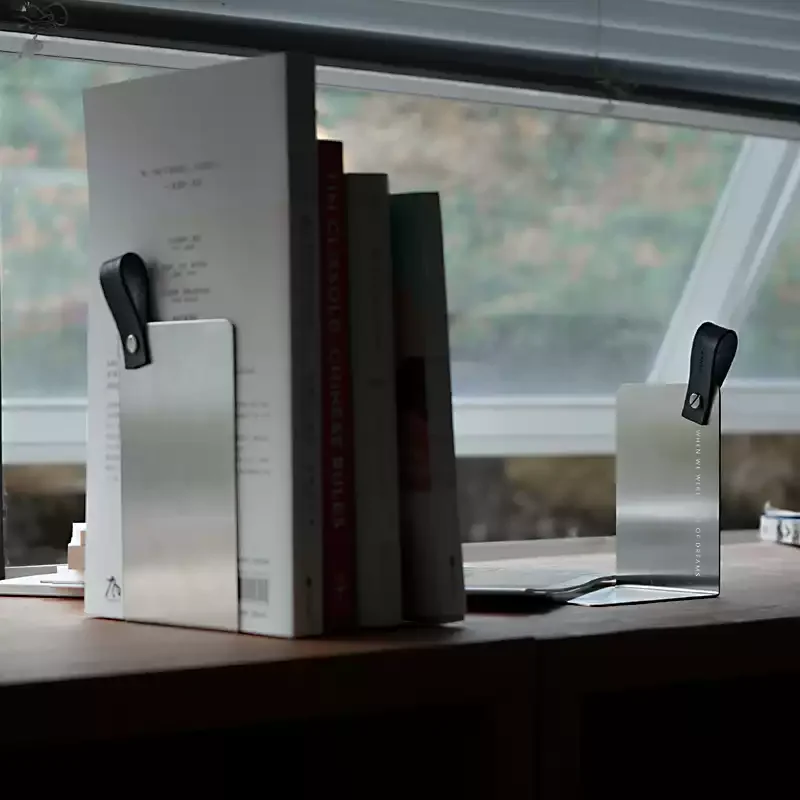 l字型メタルブックエンド-ステンレススチール製ブックスタンド-デスク用-モダンマガジンホルダー-工業用オフィス装飾-収納棚付き