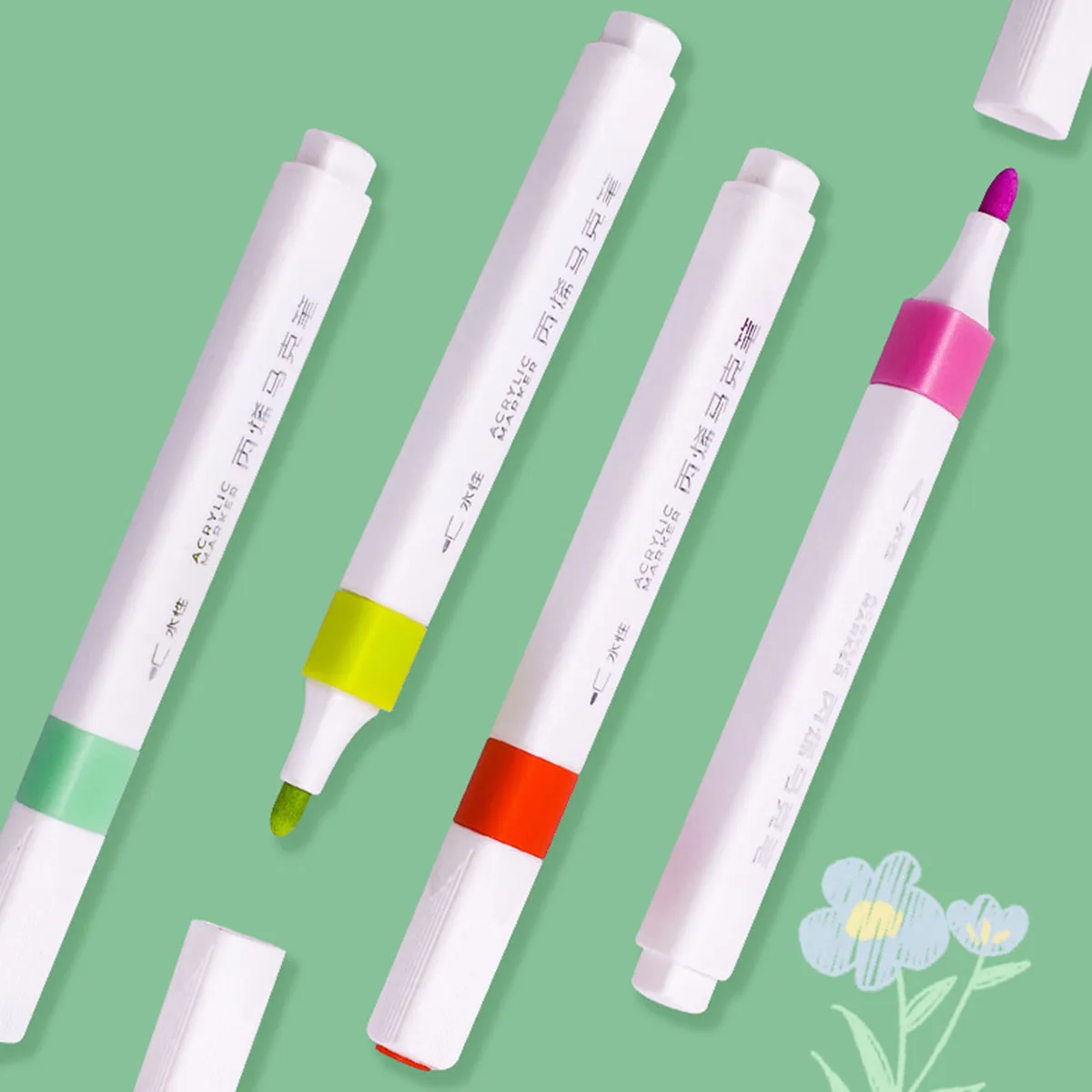 24/18/12 قطعة مجموعة أقلام تحديد الفنان مجموعة أقلام التحديد الأكريليك مثالية للمدرسة وديكور المكتب والهدايا الفنية وفئة الرسم الفني #6