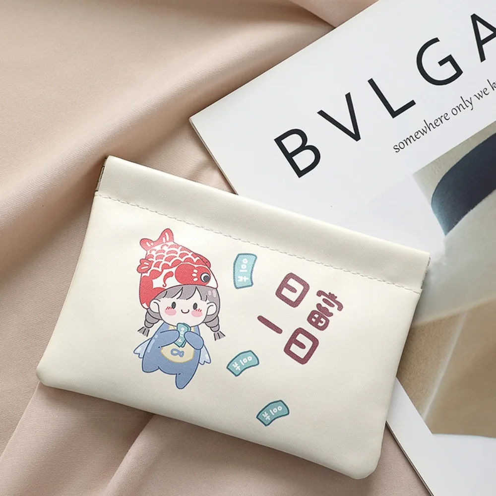 

Новая мини-косметичка с автоматическим закрыванием, портативная сумка для губной помады с мультяшным узором, мягкая дорожная сумка для хранения из искусственной кожи