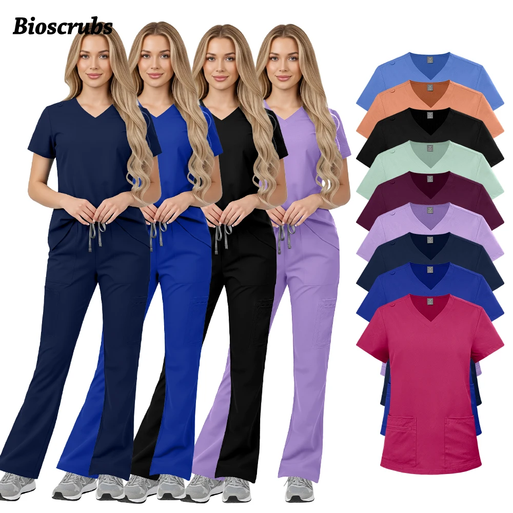 New Hospital Doctor Scrubs Set Nurse Accessories Beauty Spa Pet Workwear Women Medical Surgical Uniform Dental Clinic Clothes