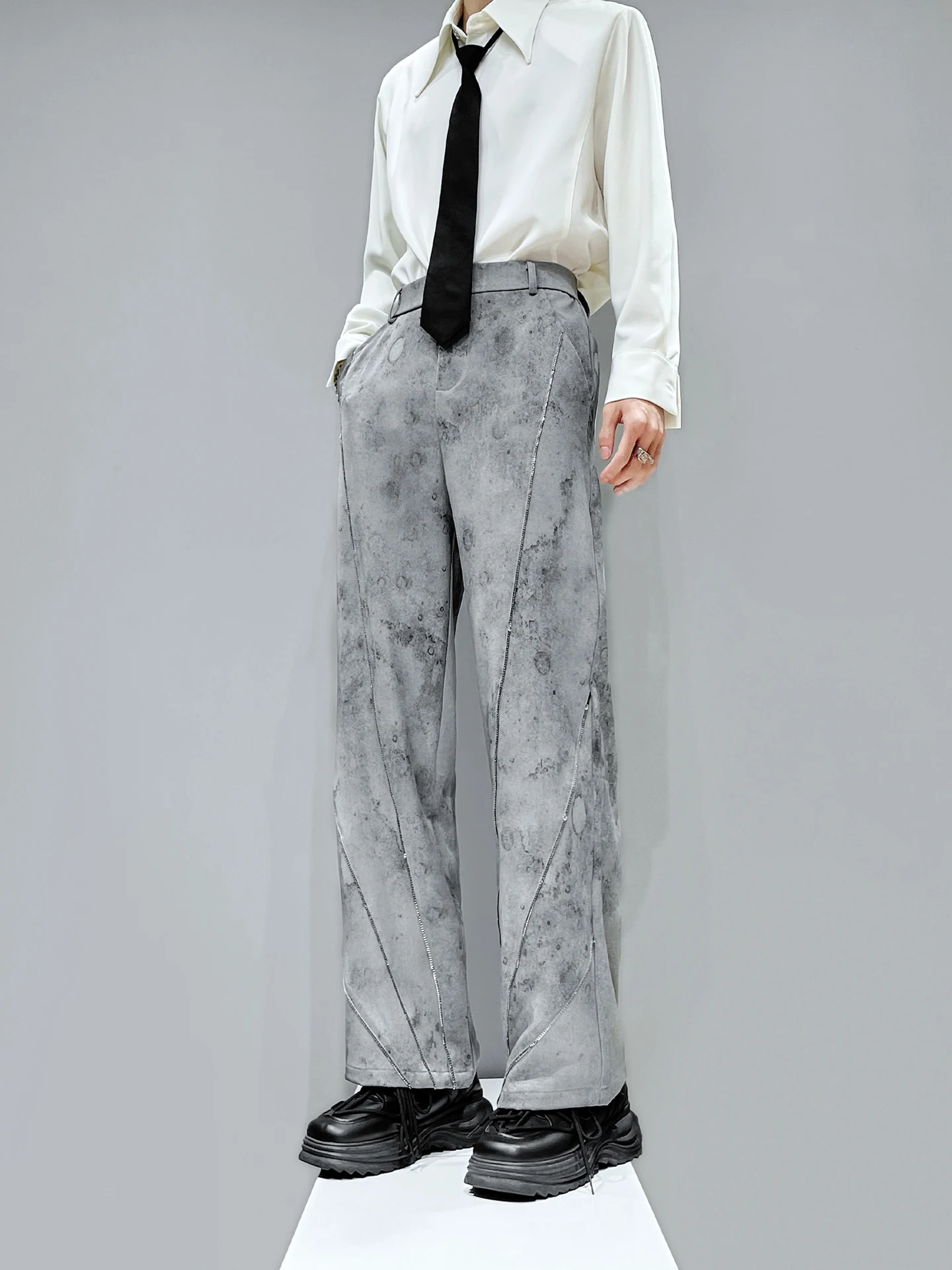 

Оригинальные повседневные мужские брюки-костюмные штаны премиум-класса в стиле ретро, прямого кроя, модные, молодежные, в западном стиле