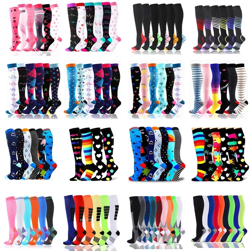 6/7 Compression Socks For Men Women Varicose Veins Swelling Pregnancy Sports Socks Elastic Outdoor Running Rugby Cycling Hiking