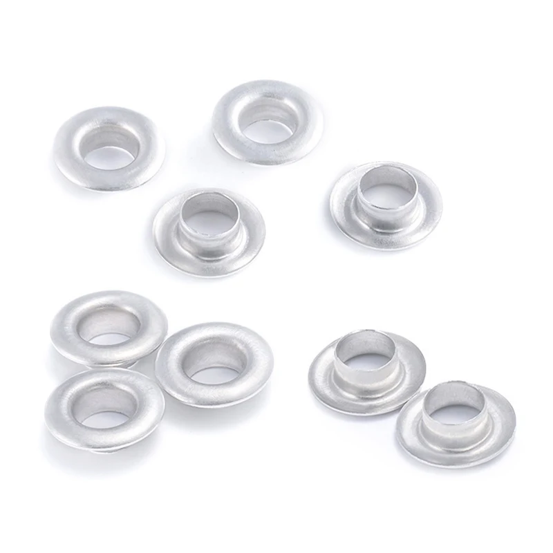 100 sets Inner size 4.5/5/6/8/10/12/14/17/18/20mm Aluminum Eyelets Buttons Tarpaulin Tent Metal buttonholes Clothing metal pores