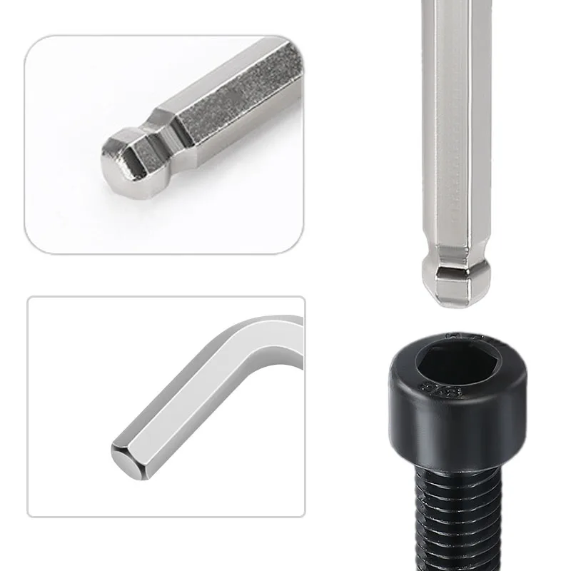 1 Stück Inbusschlüssel 1,5 mm 2 mm 2,5 mm 3 mm 4 mm 5 mm 6 mm 8 mm Kugelkopf Sechskantschlüsselschlüssel L-förmiger Schraubenschlüssel Handreparaturwerkzeuge – Detail 5