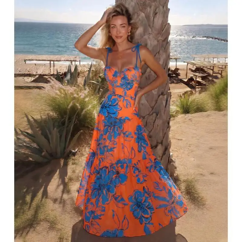 Vintage Women's Swimsuit And Skirt Set Bandeau Blossom Print Beachwear Biquini 2026 Party Swimsuit Flaxmaker
