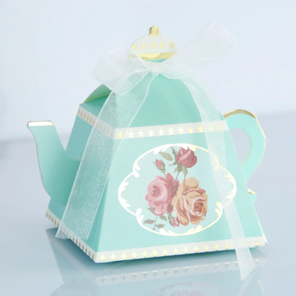 

50Pcs Wedding gift bags of Teapot Design Paper Candy Paper gift box for Cookie box and Teatime gift packs Party gift packing