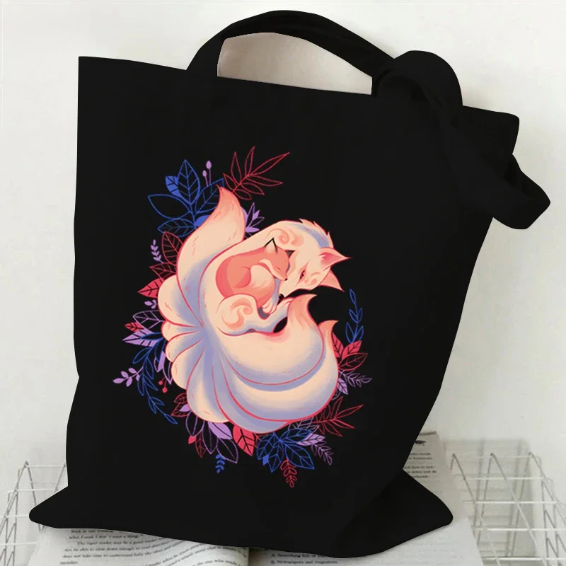 Shopping Bags Canvas Printing Fashion Duck Ladies Casual Shoulder Bag Anime Cartoon Eco Large Capacity Portable Travel Bag