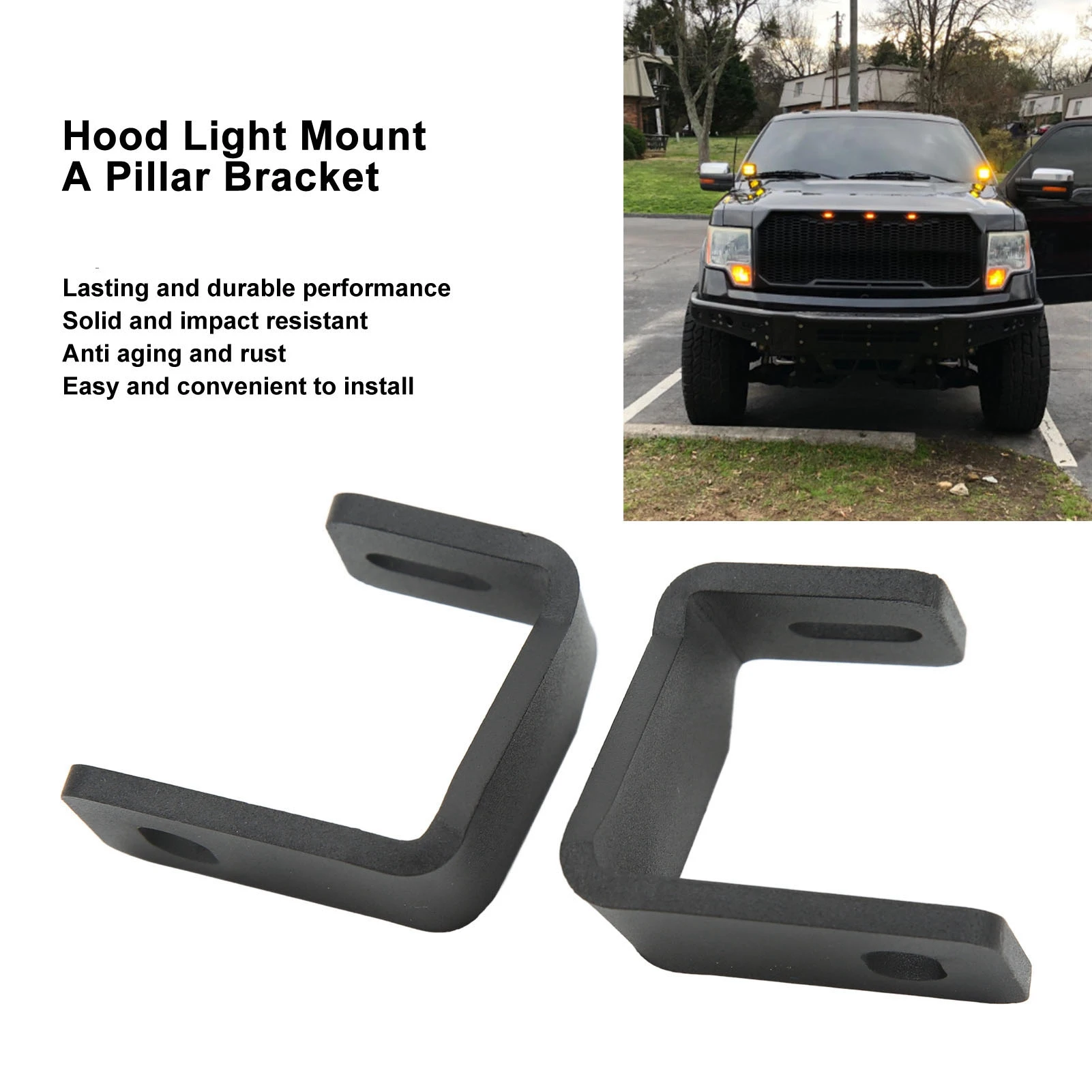 Hood Light Mount Bracket Front A Pillar Bracket Replacement For Ford Raptor 2017‑2023