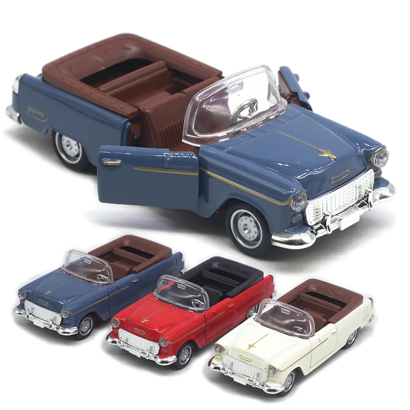 1:32 Alloy Diecast Cabriolet Vintage Car Model Classic Pull Back Car Miniature Vehicle Replica For Collection Decorate Gifts kid