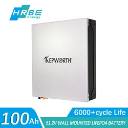 48V 51.2V Lifepo4 Battery Lithium 100Ah 5.12kwh 10kw Built-in BMS Powerwall With LED Display Support Various Brands Of Inverter