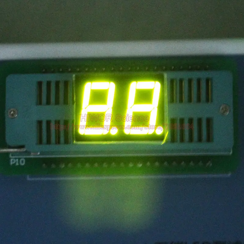 10pcs 0.56 inch 10Pins 5261AG 5261BG 2 Digit Bits 7 Segment Yellow-Green Chartreuse LED Digital Display Common Anode Cathode