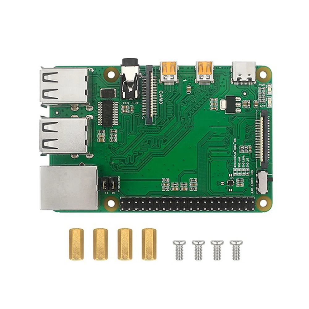 

Adapter Board RasPi CM4 to PI 4B Expansion Board Computer Module 4 Replacement Developing Board With POE Pin/ 1000M RJ45 Port