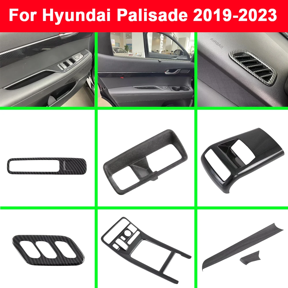 For Hyundai Palisade 2019 2020 2021 2022 2023 ABS Dashboard Trim Front Air Condition Outlet Cover Frame Armrest Vent Gear Seat