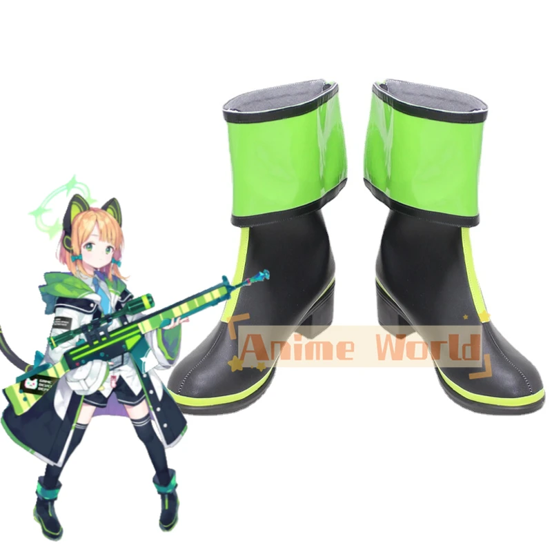 

Game Blue Archive Saiba Midori Косплей зеленые ботинки на плоской подошве Сапоги Реквизит Saiba Midori Ролевые игры Хэллоуин Женская обувь на заказ
