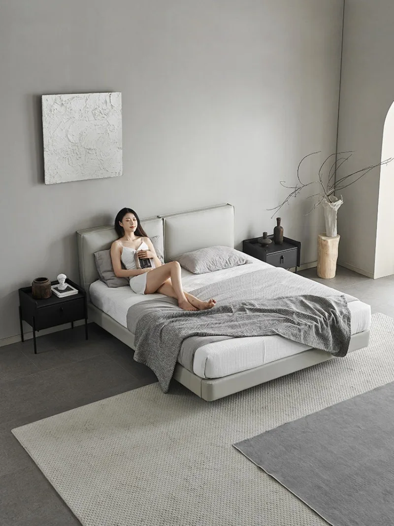 Induction light strip 1.8 meters double bed wedding tofu block Italian minimalist leather