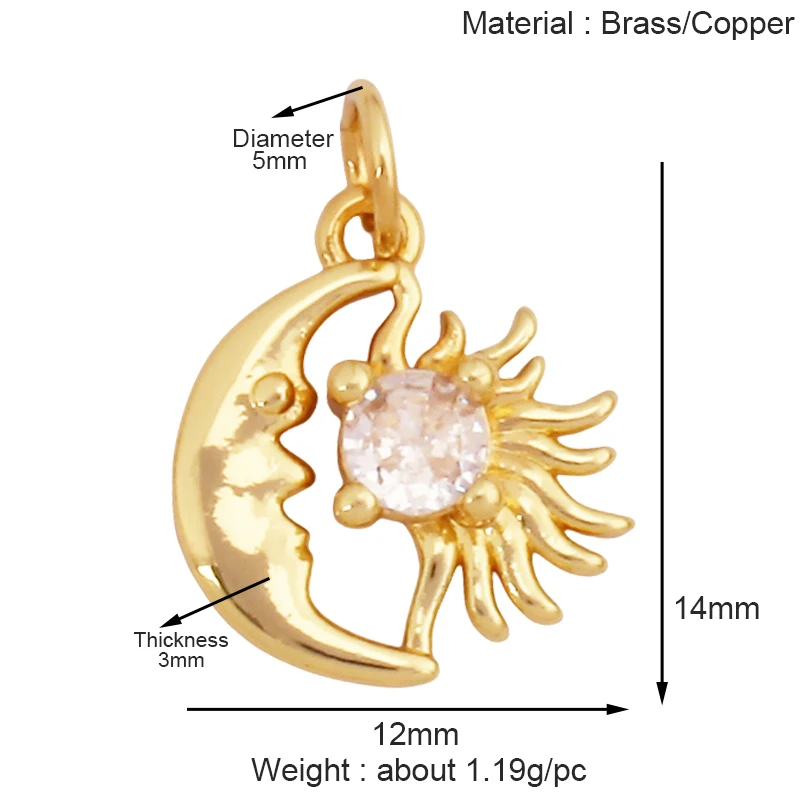 Trendy Mini Windmühle blinkende Bolzen Stern Sonne Mond Regenbogen Schneeflocke Charm Anhänger, Handwerk Schmuck Halskette Armband Zubehör S28 – Detail 18