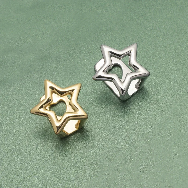 Dientes de estrella huecos Grillz Hip Hop Color oro plata pentagramas tapas de dientes para Mujeres Hombres regalo de fiesta, joyería