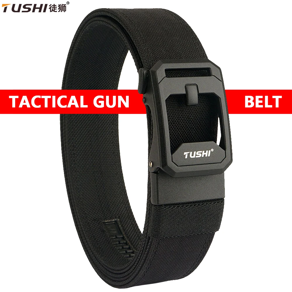 

TUSHI New 1100D Nylon Tactical Belt Metal Buckle Adjustable Belts For Men Military Combat Gun Belts High Quality Wear-resistant