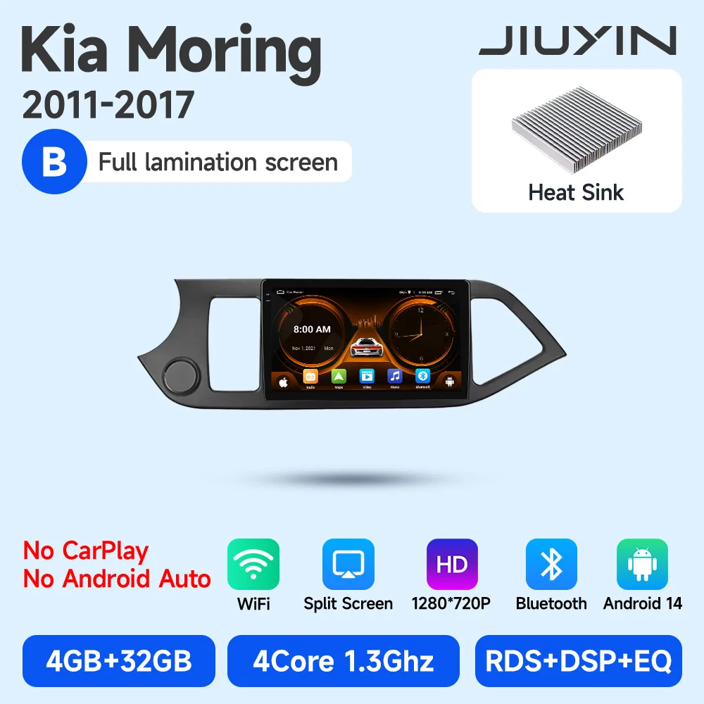 JIUYIN Android 15 Carplay Autoradio Multimidia Video Speler Voor KIA PICANTO Ochtend 2011-2016 Navigatie GPS IPS Head Unit