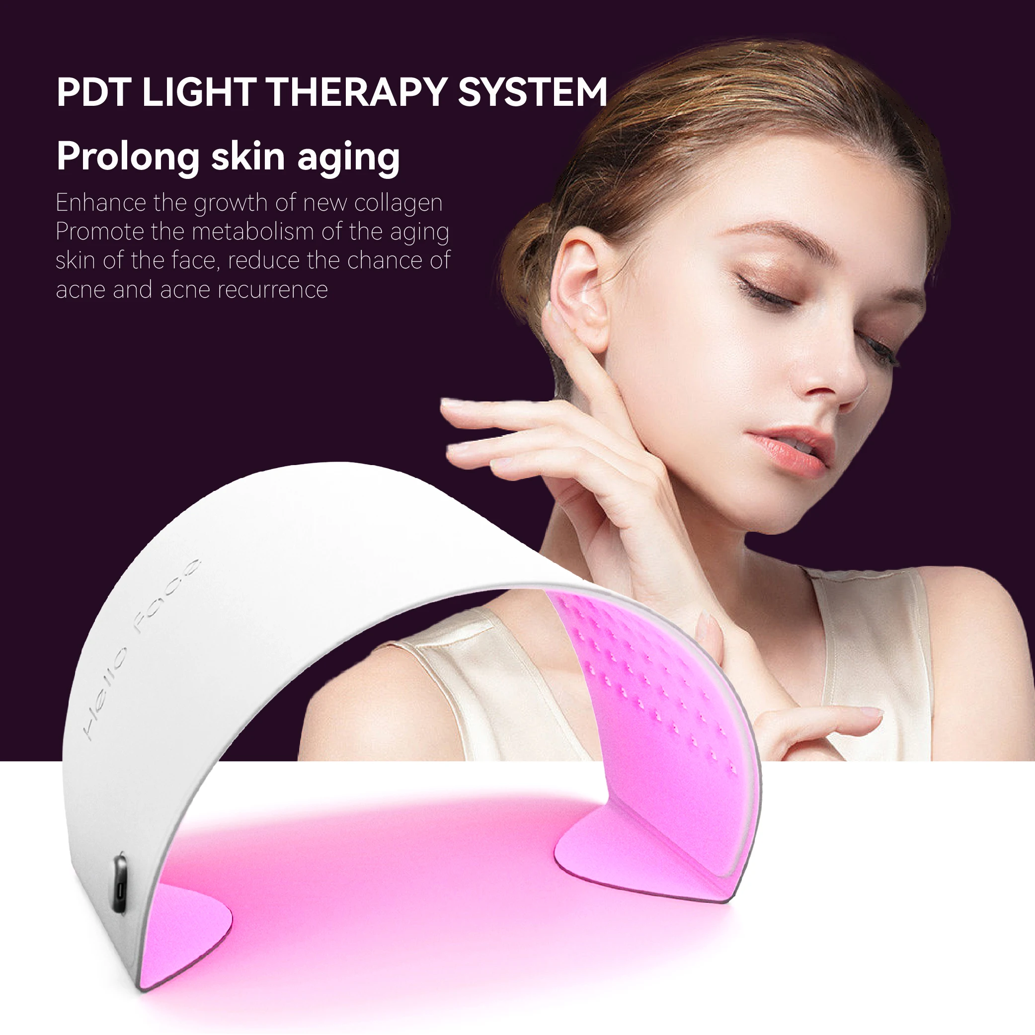 Hello Face 720-teiliges LED-Lichttherapie-PDT-Maske, rotes Licht und Infrarot-Lichttherapie, Körper-