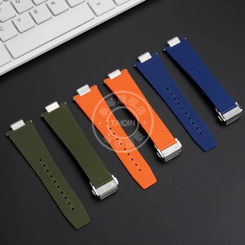 Tali jam tangan silikon 12mm lepas cepat, gelang jam tangan karet Tissot PRX T137.407 T137.410 gesper baja antikarat pria
