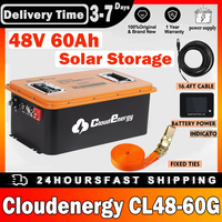 Cloudenergy Solar Storage 48V 60Ah Portable Power Station 66Ah Capacity LiFePO4 Built-in 200A BMS With Mobile APP 6000 + Cycles