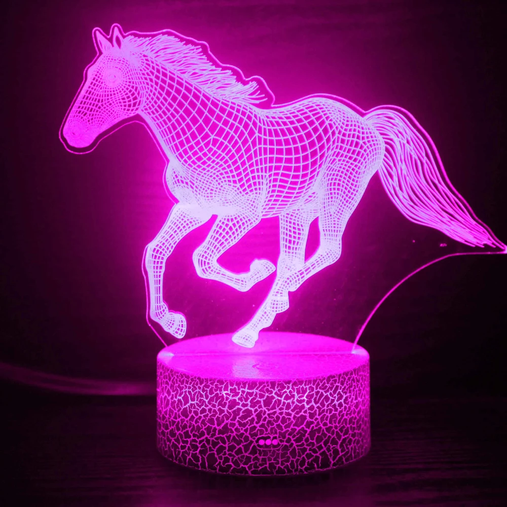 Nighdn Children Night Light for Bedroom Horse Lamp Touch 7 Color Changing Nightlight Birthday Christmas Gift for Kids Room Decor