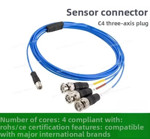 4-Pin Mini Cable Connector Splitter with 1/4-28 UNF Thread, 3-Way BNC Output for Video Signal Distribution