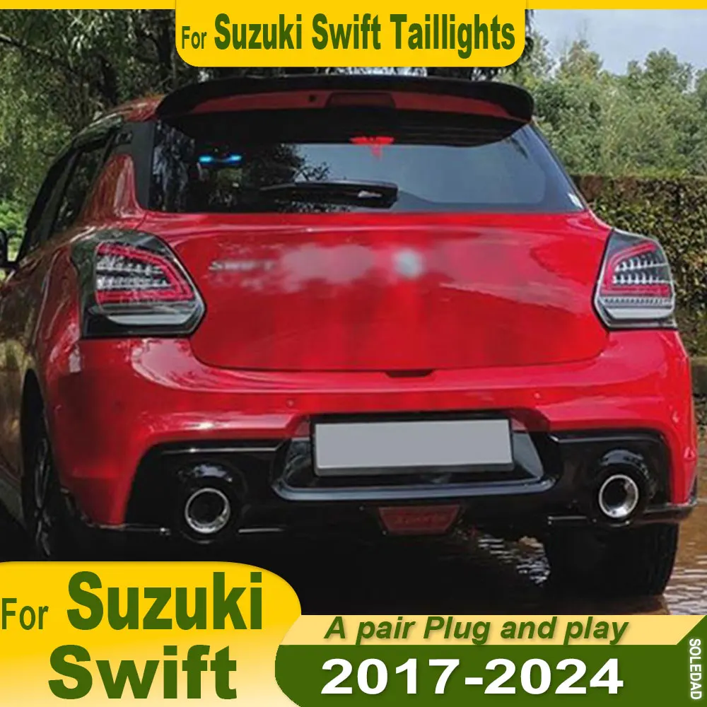 المصابيح الخلفية للسيارة LED الخلفية مصباح لسوزوكي سويفت 2017 2018 2019 2020 2021 2022 2023 2024 التوصيل والتشغيل تعديل الإضاءة الجمعية