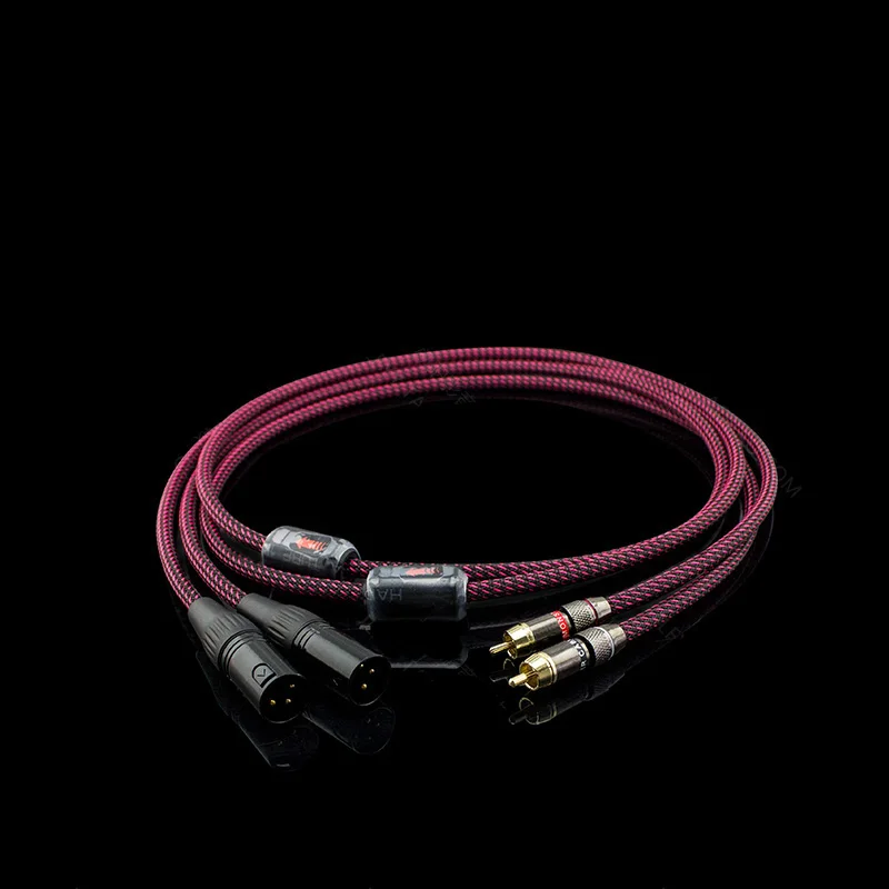 Canare-HiFi Audio Interconnect Signal Cable, Dual RCA para 2 XLR macho e fêmea, de alto desempenho, Mixer e microfone amplificador, 1 par