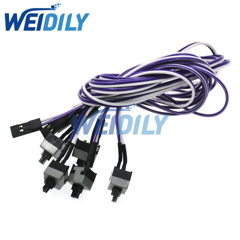 5PCS PC Power Momentary Push Button Switch Connector Cable Reset Line Length 50cm