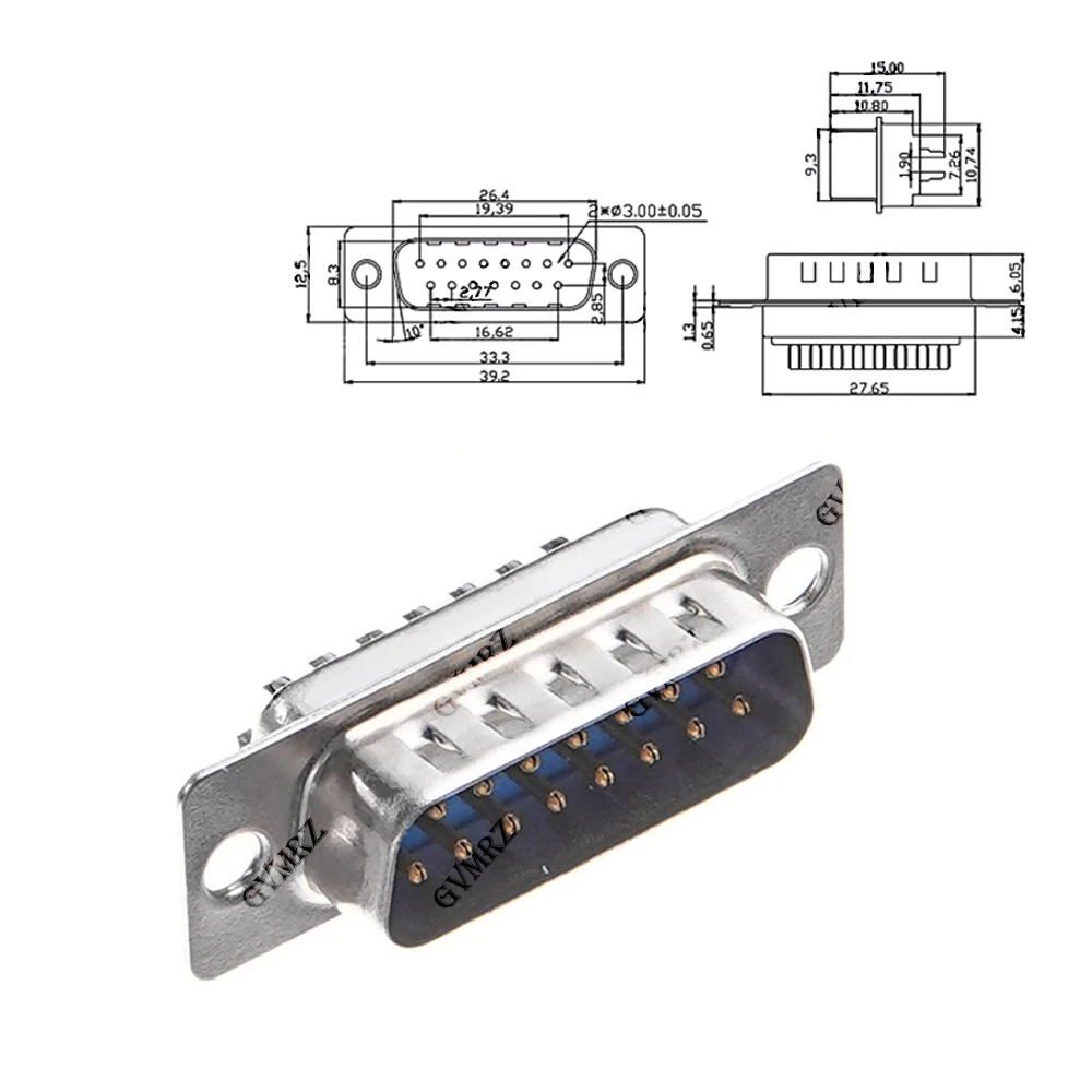 5PCS RS232 DB9 VGA Male Female Solder Type Connector Serial Plug D-SUB Male Plug Socket Connector DB15 DB25 DB37