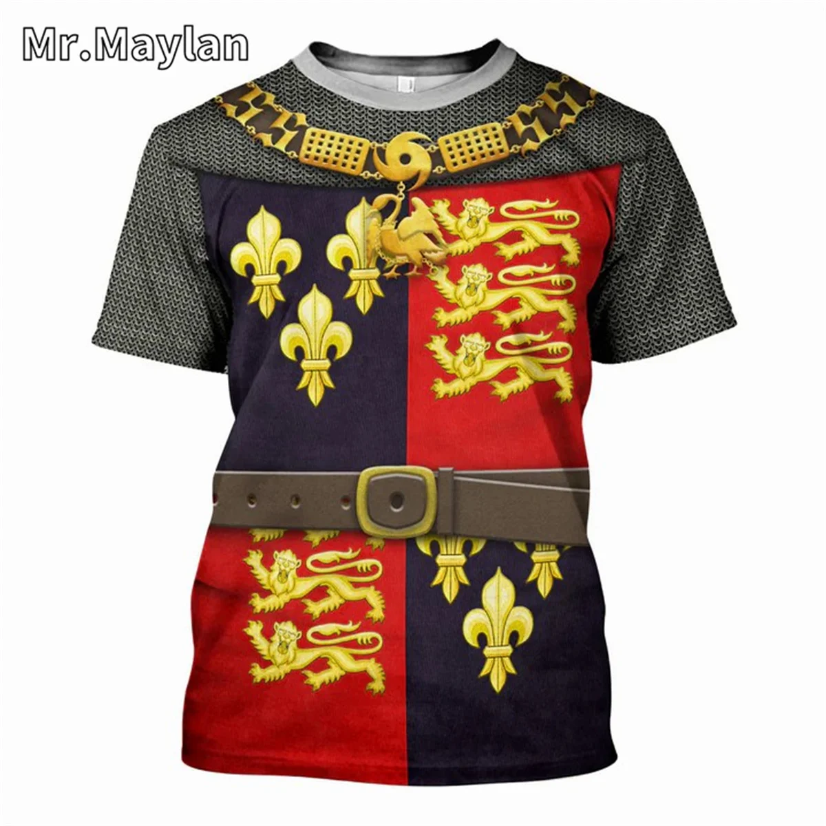 Medieval Knights Armor Cosplay Costume Tshirt 3D Men T shirt Vintage Fashion Short Sleeve Shirt Summer Streetwear Unisex Tee-003