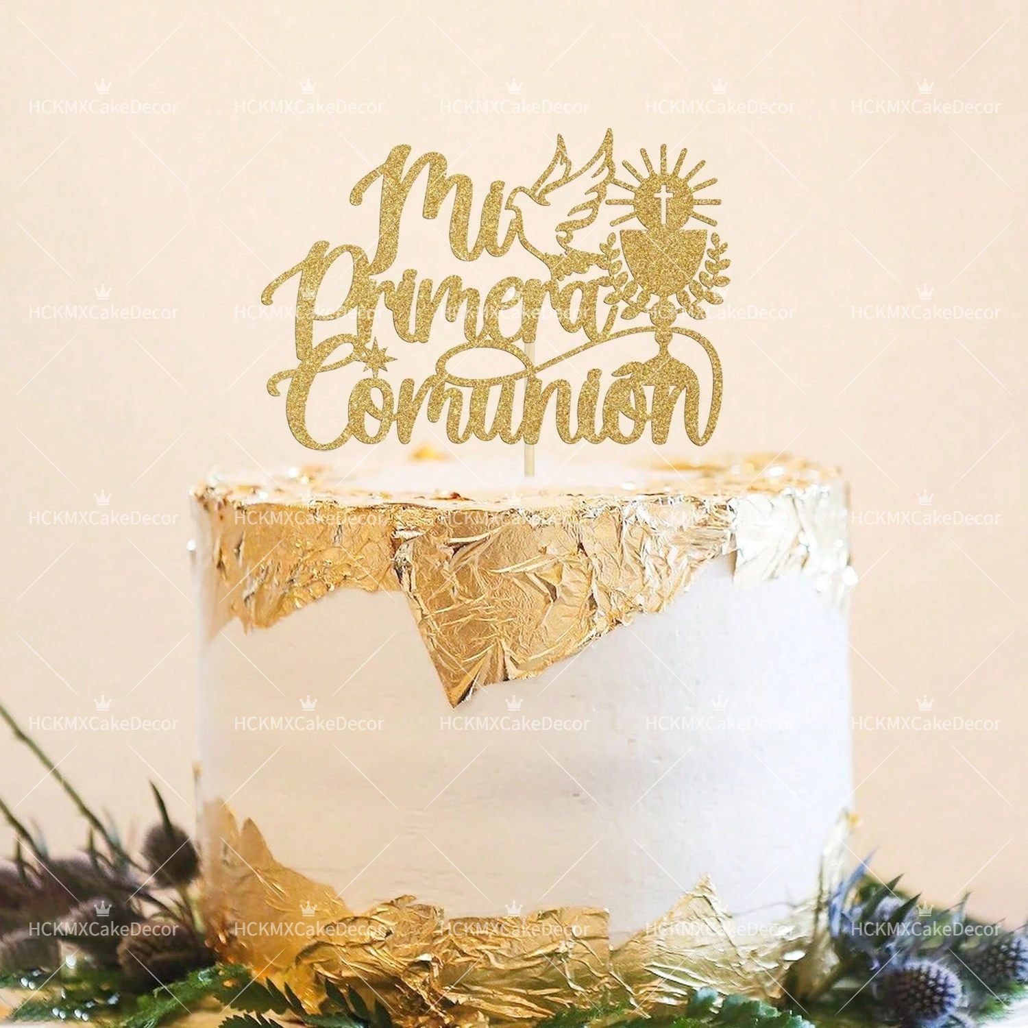 3 Stück/6 Stück goldene Papierkreuz-Kuchendekorationen für Taufe und Kommunion, für Babyparty, Geburtstag, Taufe, Party, Kuchen, Dessert-Dekoration – Detail 6