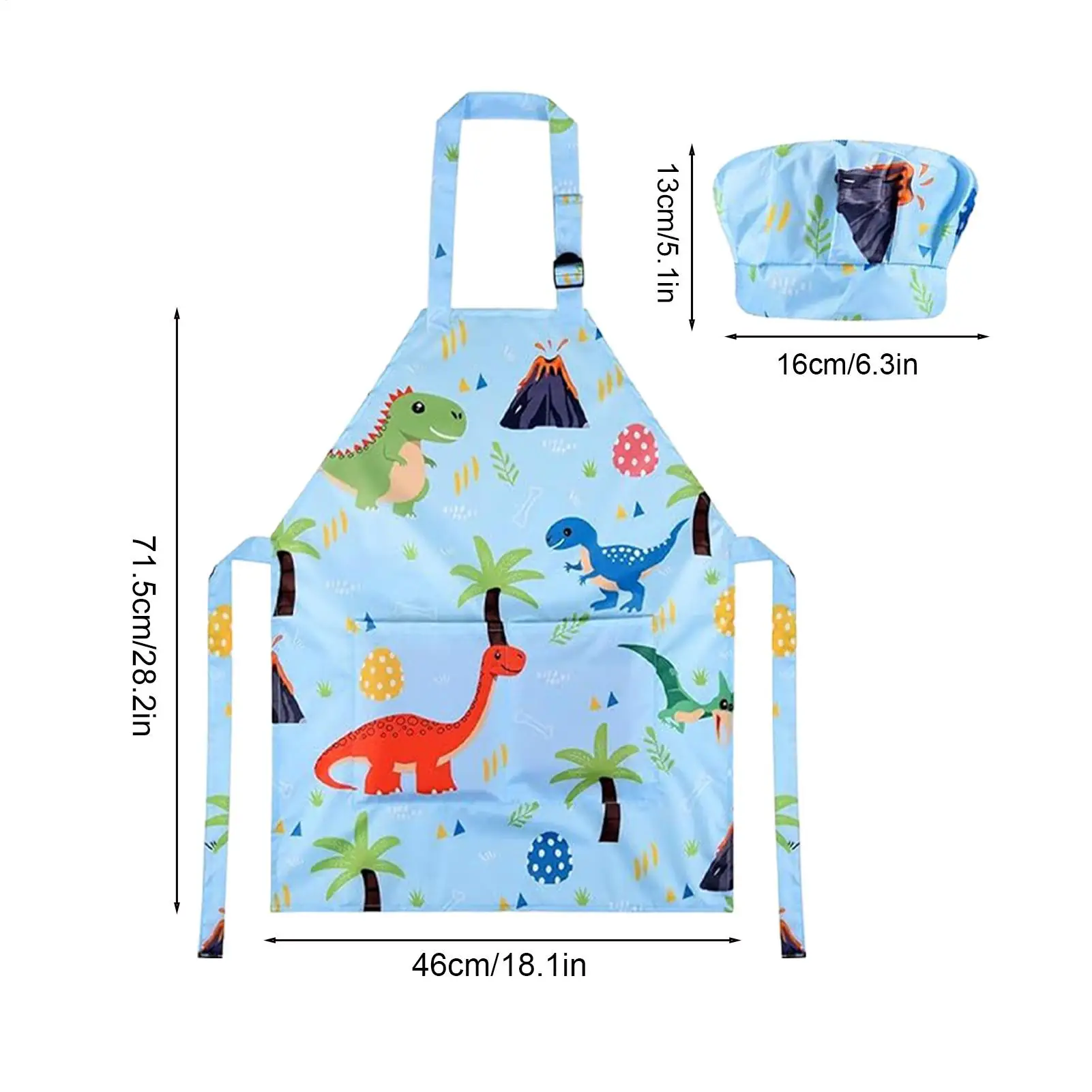 Kids Chef Hat And Apron Kitchen Cooking Costume Children Apron Adjustable With Pockets For Boys Girls Homeschool School Home - view 6