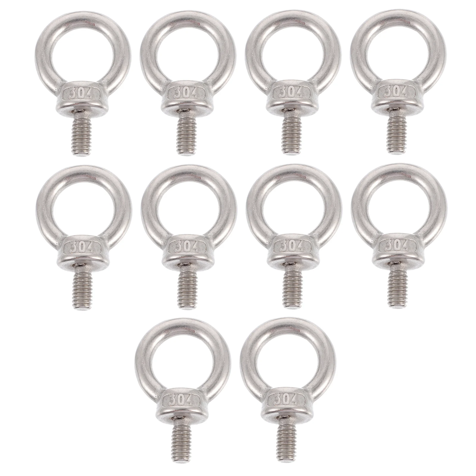 

10 Pcs Heavy Duty Lifting Eye Nut Silver Stainless Steel Threaded Marine Nuts for Hooks Decorations Construction Shipbuilding