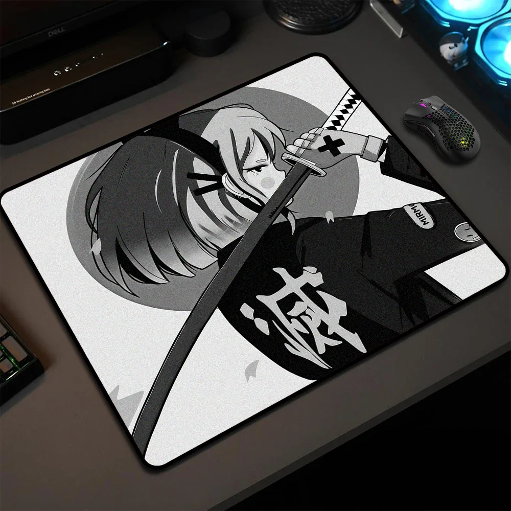 サムライ-コンピューターマウスパッド、滑り止めと耐摩耗性のゴム底、ステッチエッジ付き、オフィスでの使用に適しています