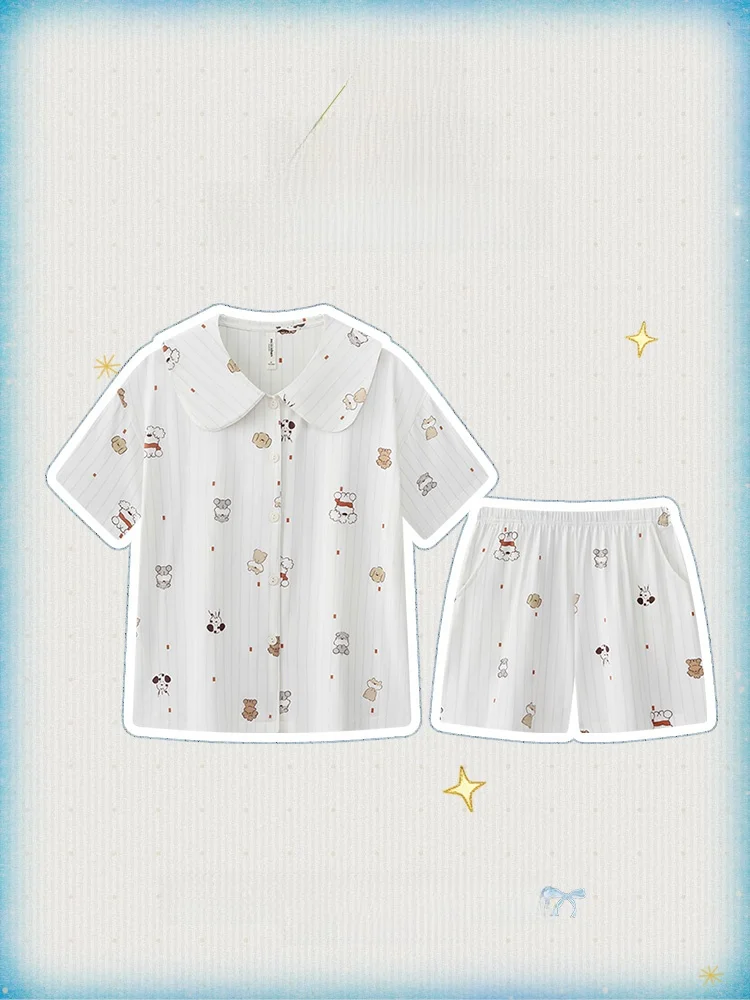 miiiiichan-vetements-de-nuit-a-manches-courtes-pour-femme-col-claudine-vetements-d'interieur-sensation-fraiche-d'ete-en-coton-modal-confortables-pour-la-maison