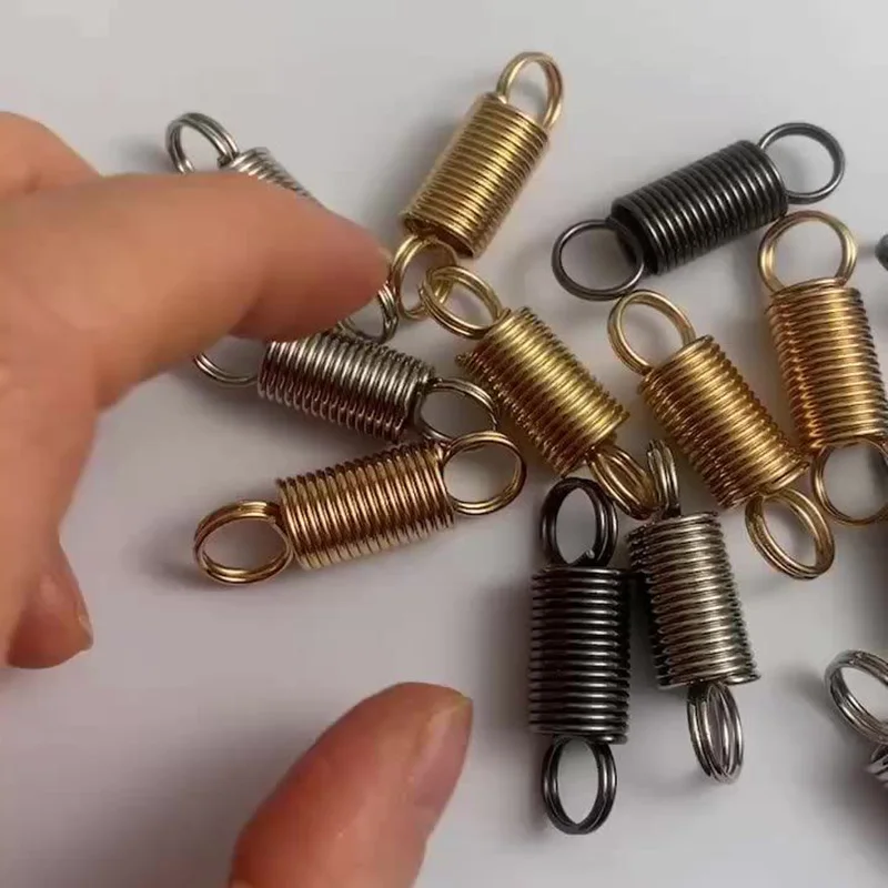 10PCS Metal Processing Hardware Automotive Parts Metal Double Coil Tension Spring Buckle Keychain DIY Hardware Accessories