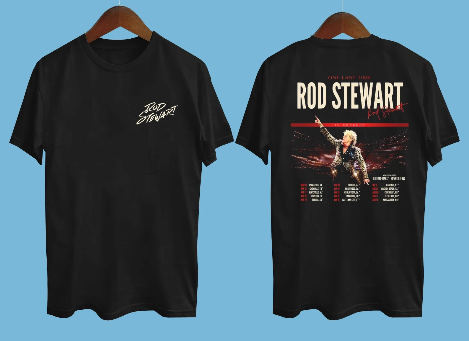 Rod Stewart One Last Time Tour 2026 Front Back Print T-shirt Rock Legend Fan Unisex Casual Cotton Short Sleeve Tees
