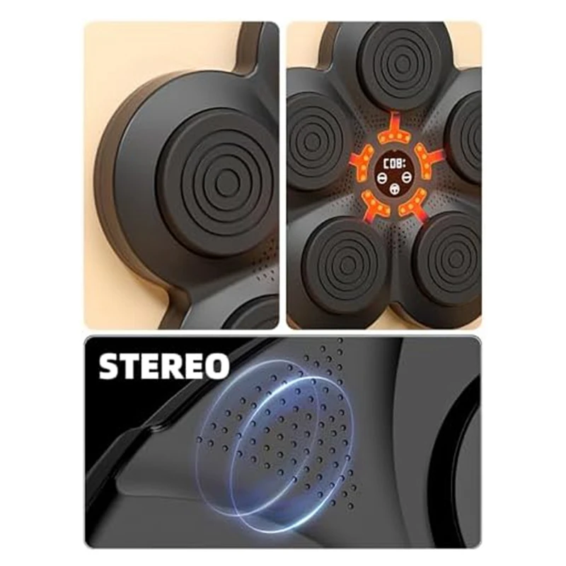 AEB0-جهاز تدريب الملاكمة حصيرة الحائط للأطفال، معدات الملاكمة الموسيقية الذكية جهاز تدريب اللكم المثبت على الحائط