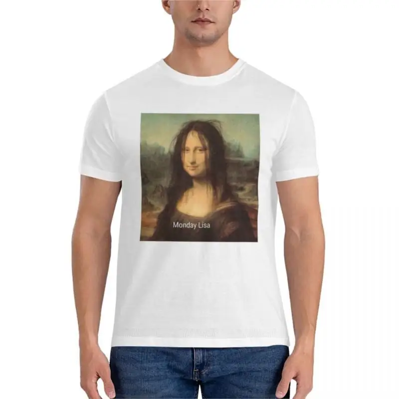 Monday Lisa Mona Lisa Da Vinci joke - Postmodern Art Classic T-Shirt men t shirts plain white t shirts men men clothings