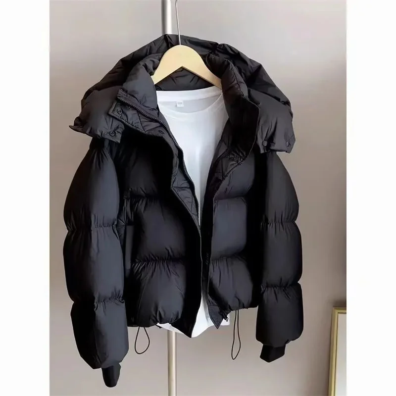 Down Cotton Jacket Short Style 2025 New Hooded Thick Cotton Jacket Bread Jacket Loose And Fashionable Winter Cotton Jacket