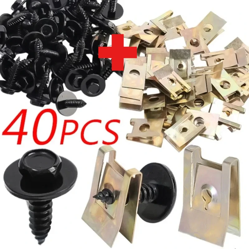 x20/40 Metal Chassis Engine Guard Nuts/Screws For Bmw E46 E92 E90 F10 Combination Cross Self Tapping Screw U-Shaped Clip Washer